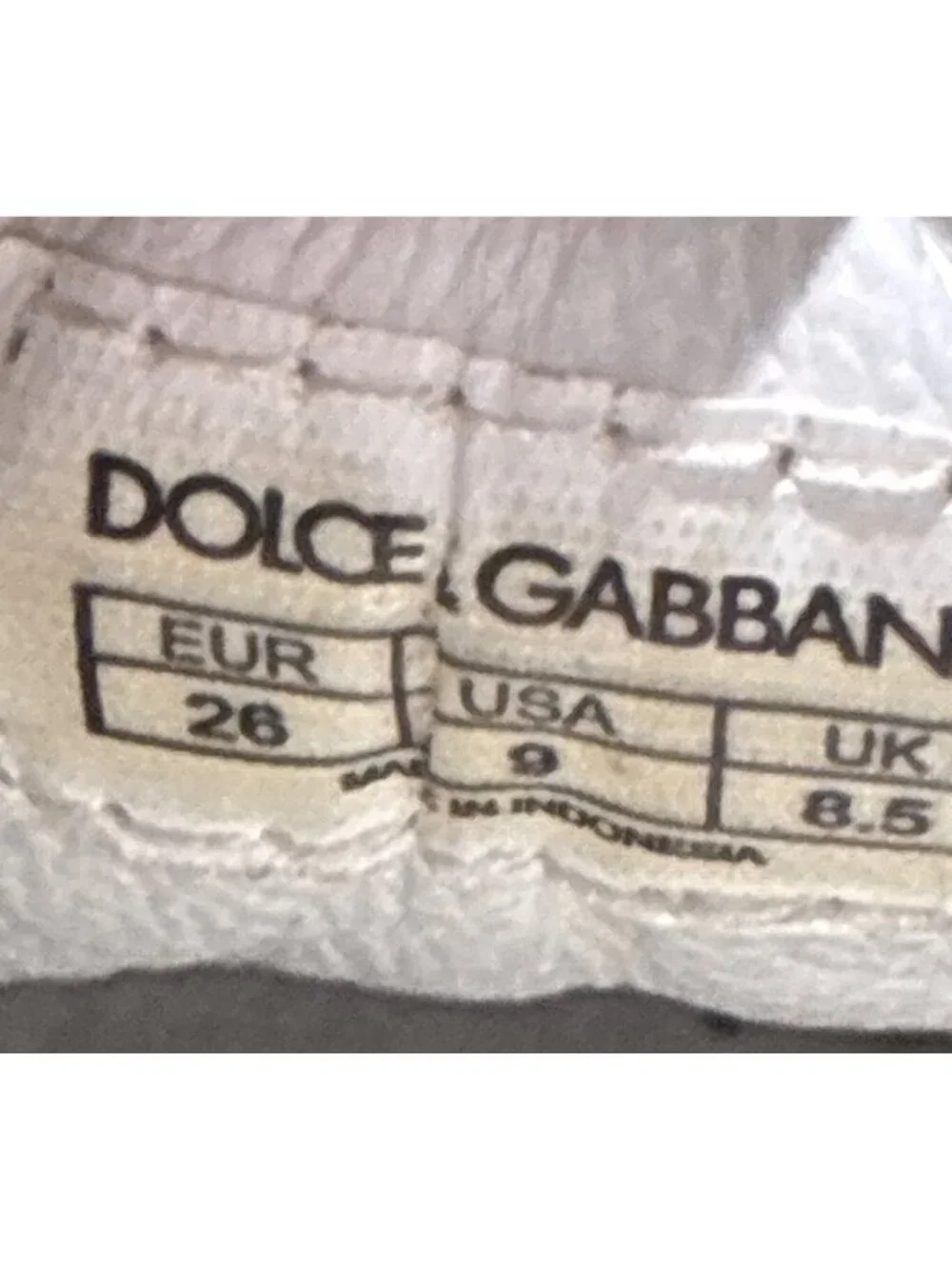 Dolce & Gabbana Kids Blue Leather Sneakers With Red Soles size 9